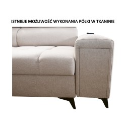 Narożnik Venna IX z funkcja spania, portem usb i otwieranym barkiem tkanina Avra 7 Narożnik Venna IX z funkcja spania, portem usb i otwieranym barkiem tkanina Avra 7