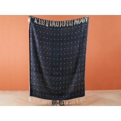 Koc TAARI Bawełna 130 x 170 cm Lazurowy Koc TAARI Bawełna 130 x 170 cm Lazurowy