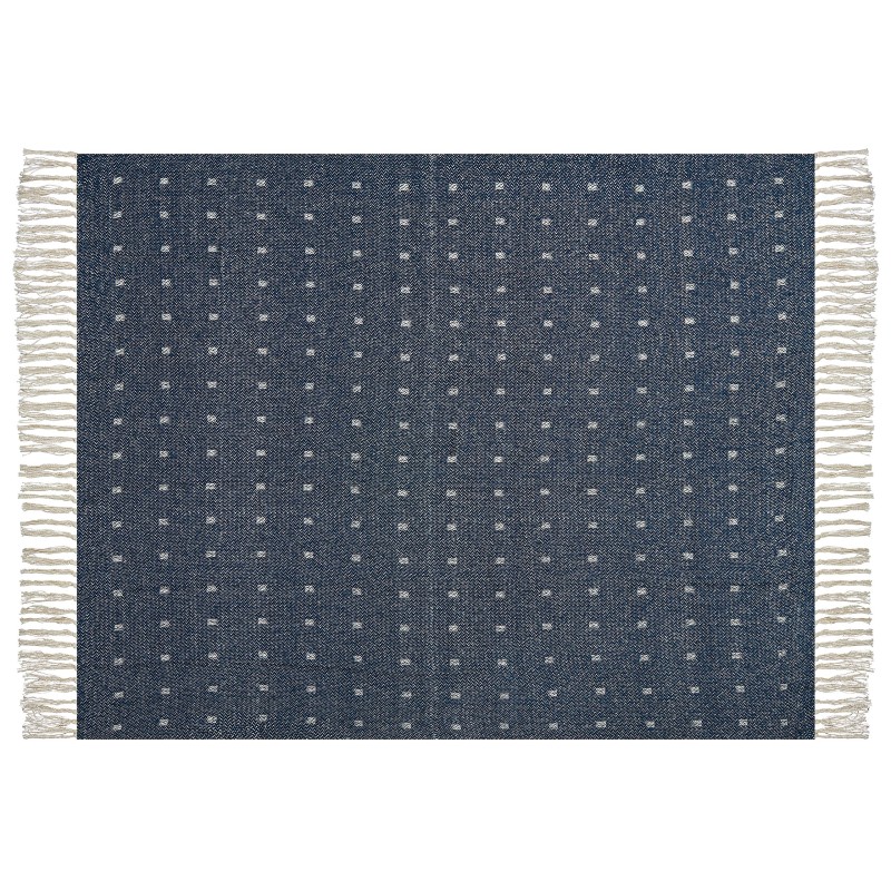 Koc TAARI Bawełna 130 x 170 cm Lazurowy Koc TAARI Bawełna 130 x 170 cm Lazurowy