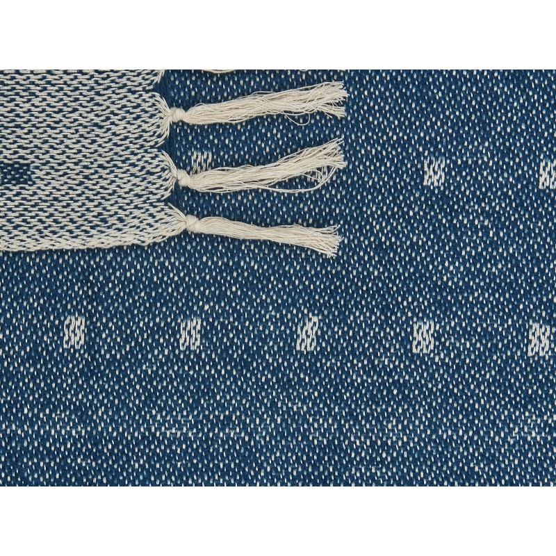 Koc TAARI Bawełna 130 x 170 cm Lazurowy Koc TAARI Bawełna 130 x 170 cm Lazurowy