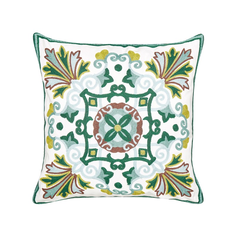 Zestaw 2 poduszek dekoracyjnych ELANITE Bawełna 45 x 45 cm Zielony Wzór orientalny Zestaw 2 poduszek dekoracyjnych ELANITE Bawełna 45 x 45 cm Zielony Wzór orientalny