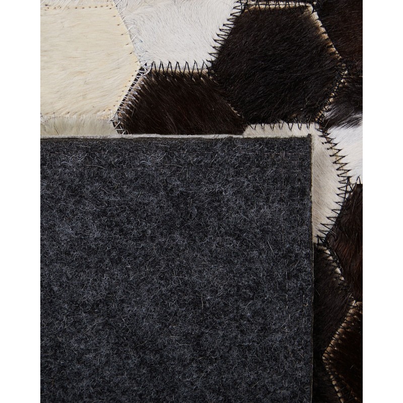 Dywan patchwork skórzany 160 x 230 cm brązowo-beżowy EYIM Dywan patchwork skórzany 160 x 230 cm brązowo-beżowy EYIM