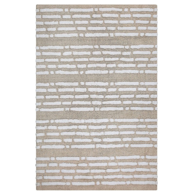 Dywan bawełniany 120 x 180 cm beżowy AHIRLI Dywan bawełniany 120 x 180 cm beżowy AHIRLI