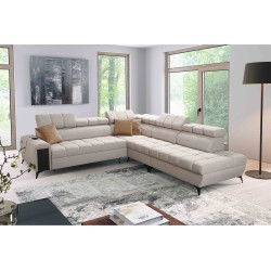 Venna IX corner sofa with sleeping function, USB port, and opening