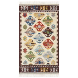 Dywan wełniany kilim 80 x 150 cm wielokolorowy AKNALICH Dywan wełniany kilim 80 x 150 cm wielokolorowy AKNALICH