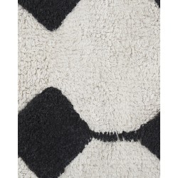 Dywan bawełniany 160 x 230 cm biało-czarny KHEMISSET Dywan bawełniany 160 x 230 cm biało-czarny KHEMISSET