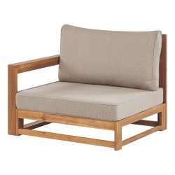 Sofa ogrodowa z certyfikowanego drewna akacjowego 2-osobowa narożna jasna TIMOR II Sofa ogrodowa z certyfikowanego drewna akacjowego 2-osobowa narożna jasna TIMOR II