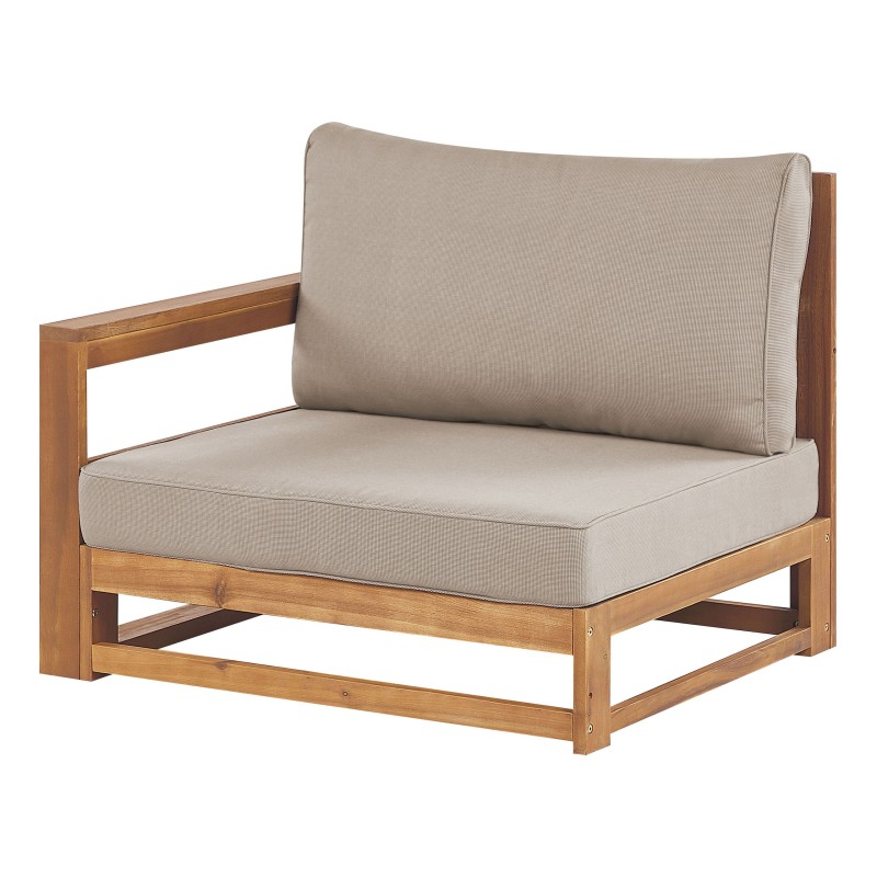 Sofa ogrodowa z certyfikowanego drewna akacjowego 2-osobowa narożna jasna TIMOR II Sofa ogrodowa z certyfikowanego drewna akacjowego 2-osobowa narożna jasna TIMOR II