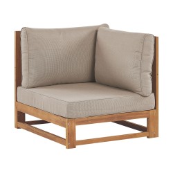 Sofa ogrodowa z certyfikowanego drewna akacjowego 2-osobowa narożna jasna TIMOR II Sofa ogrodowa z certyfikowanego drewna akacjowego 2-osobowa narożna jasna TIMOR II