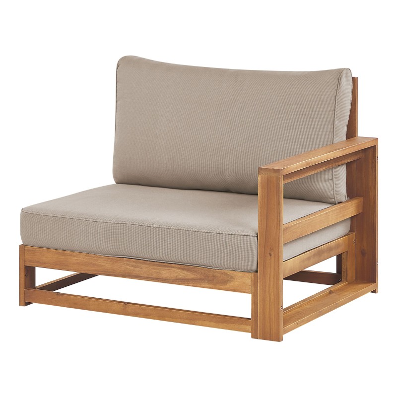 Sofa ogrodowa z certyfikowanego drewna akacjowego 2-osobowa narożna jasna TIMOR II Sofa ogrodowa z certyfikowanego drewna akacjowego 2-osobowa narożna jasna TIMOR II
