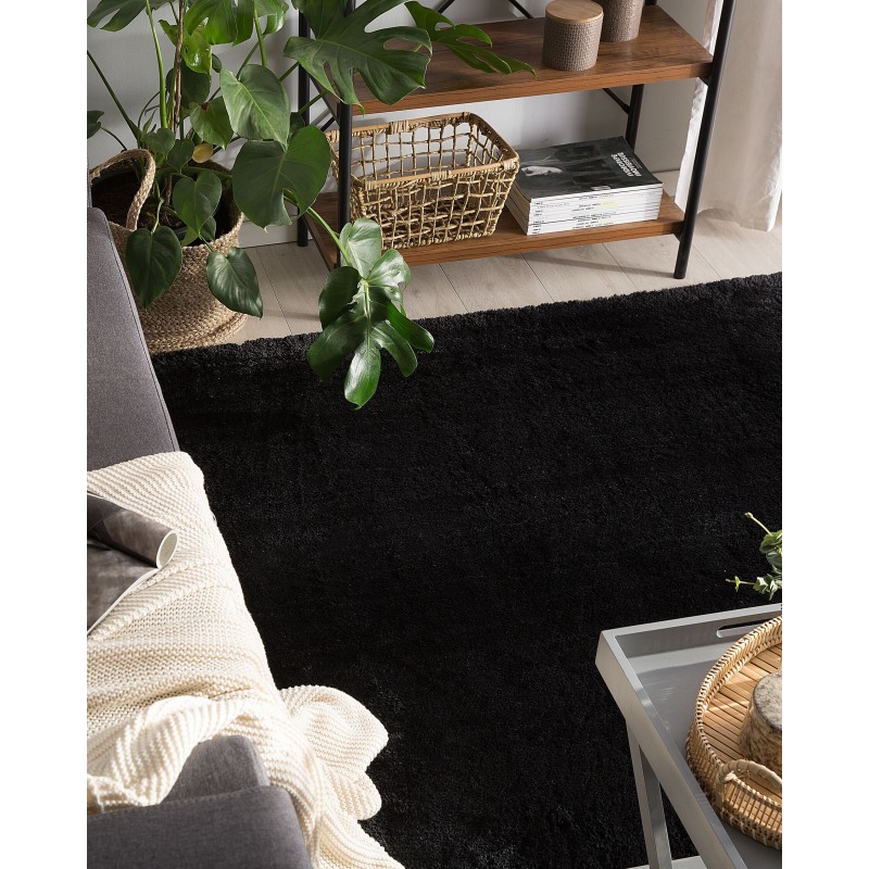 Dywan shaggy 160 x 230 cm czarny EVREN Dywan shaggy 160 x 230 cm czarny EVREN