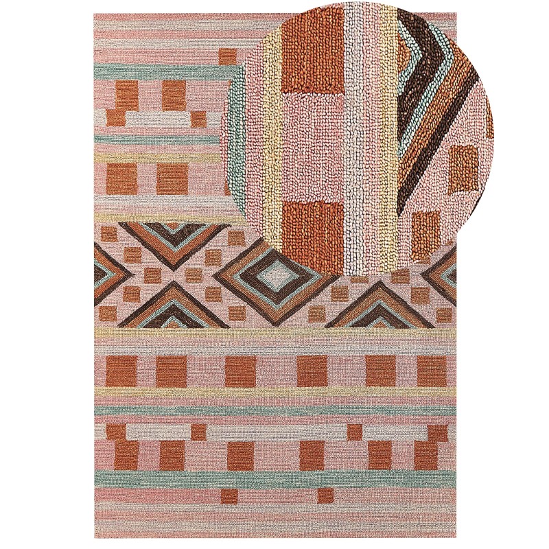 Dywan wełniany 160 x 230 cm wielokolorowy YOMRA Dywan wełniany 160 x 230 cm wielokolorowy YOMRA