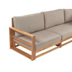 Sofa ogrodowa z certyfikowanego drewna akacjowego 3-osobowa jasna TIMOR II Sofa ogrodowa z certyfikowanego drewna akacjowego 3-osobowa jasna TIMOR II