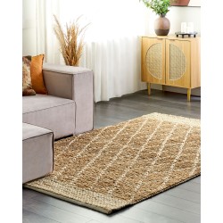 Dywan z juty 160 x 230 cm beżowy ZORAVA Dywan z juty 160 x 230 cm beżowy ZORAVA