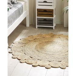 Dywan okrągły z juty ⌀ 120 cm beżowy GOLGEN Dywan okrągły z juty ⌀ 120 cm beżowy GOLGEN