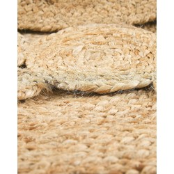 Dywan okrągły z juty ⌀ 120 cm beżowy GOLGEN Dywan okrągły z juty ⌀ 120 cm beżowy GOLGEN