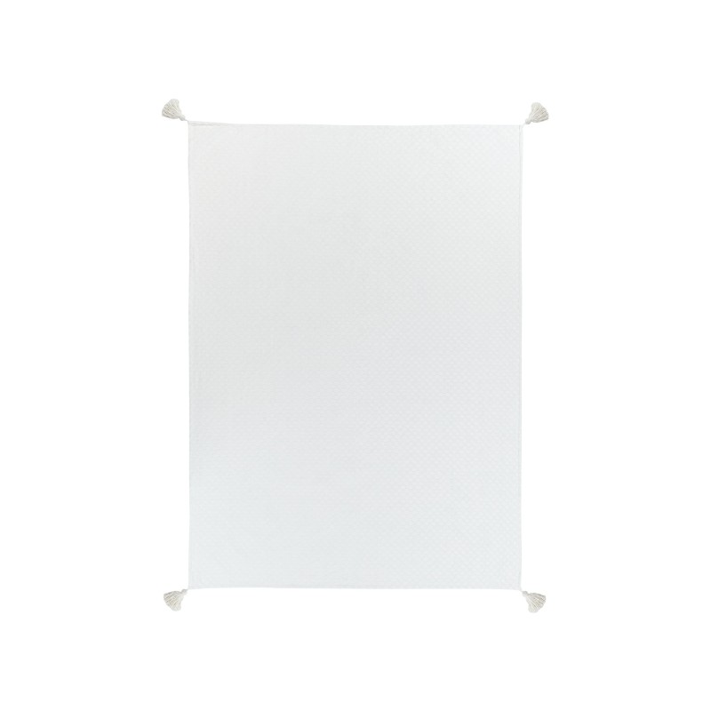 Narzuta na łóżko LINDULA Bawełna 150 x 200 cm Złamana biel Narzuta na łóżko LINDULA Bawełna 150 x 200 cm Złamana biel