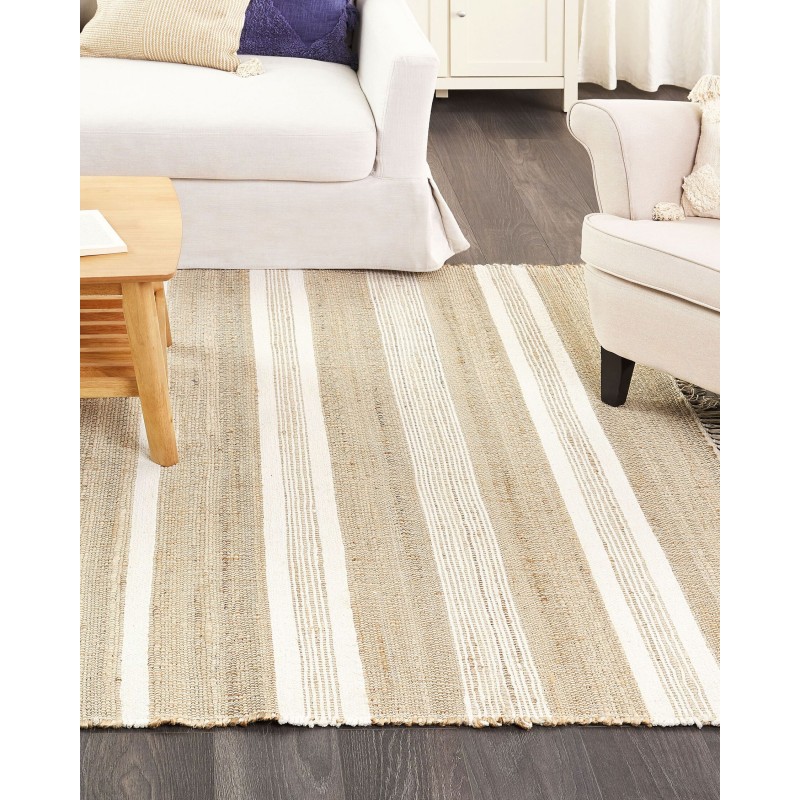 Dywan z juty 160 x 230 cm beżowo-biały TALPUR Dywan z juty 160 x 230 cm beżowo-biały TALPUR