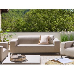 Sofa ogrodowa beżowa z czarnym ROVIGO Sofa ogrodowa beżowa z czarnym ROVIGO