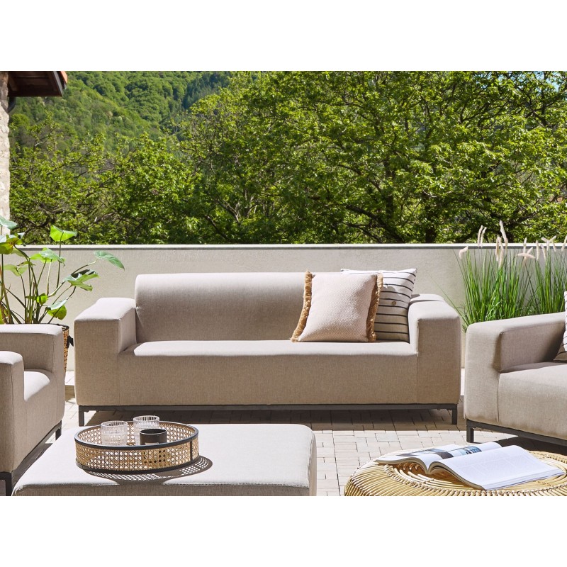 Sofa ogrodowa beżowa z czarnym ROVIGO Sofa ogrodowa beżowa z czarnym ROVIGO