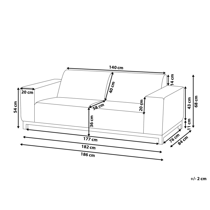 Sofa ogrodowa beżowa z czarnym ROVIGO Sofa ogrodowa beżowa z czarnym ROVIGO