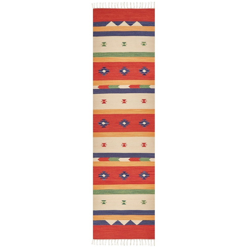 Dywan bawełniany kilim 80 x 300 cm wielokolorowy ALAPARS Dywan bawełniany kilim 80 x 300 cm wielokolorowy ALAPARS