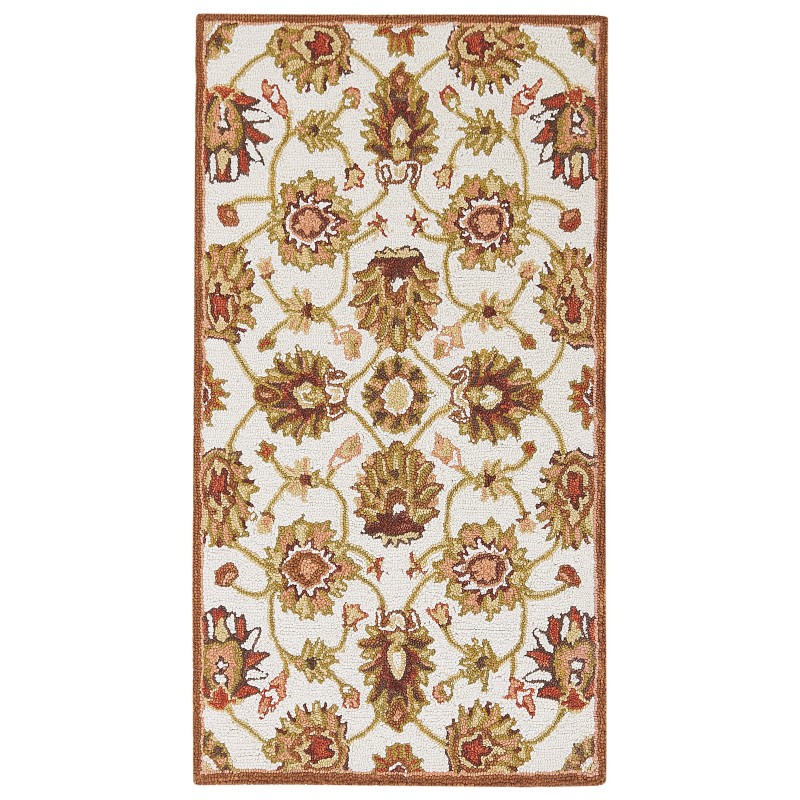 Dywan wełniany 80 x 150 cm beżowo-brązowy EZINE Dywan wełniany 80 x 150 cm beżowo-brązowy EZINE