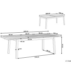 Stół ogrodowy rozkładany CESANA 180/240 cm 100 cm Drewno akacjowe Jasnobrązowy Stół ogrodowy rozkładany CESANA 180/240 cm 100 cm Drewno akacjowe Jasnobrązowy