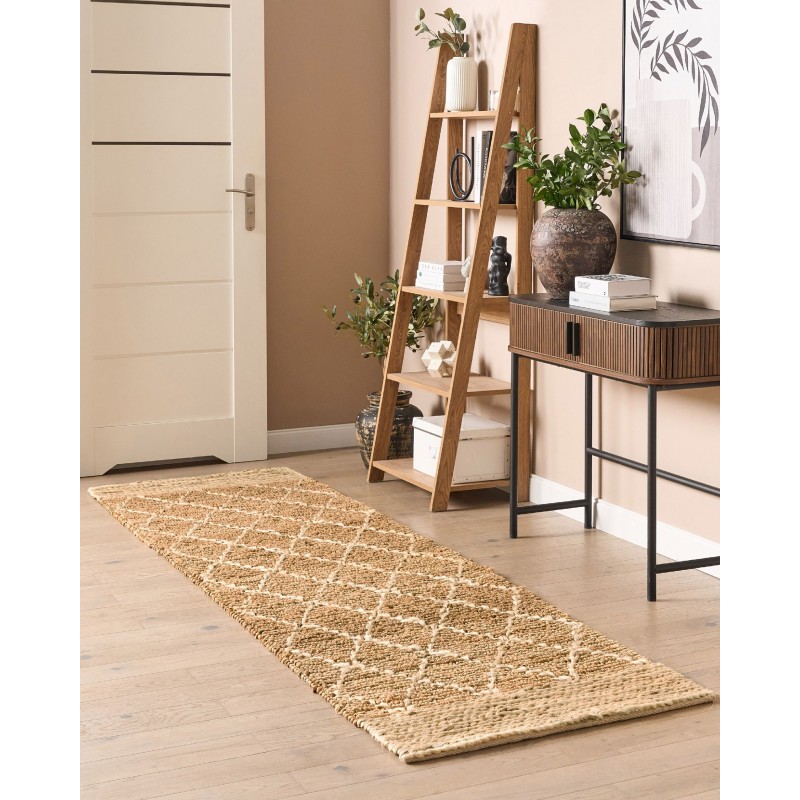 Dywan z juty 80 x 300 cm beżowy ZORAVA Dywan z juty 80 x 300 cm beżowy ZORAVA