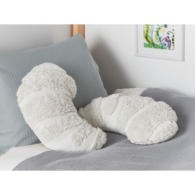 2 poduszki dekoracyjne dla dzieci rogale bawełniane 40 x 25 cm białe SNOWDROP 2 poduszki dekoracyjne dla dzieci rogale bawełniane 40 x 25 cm białe SNOWDROP