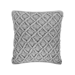 Zestaw 2 poduszek dekoracyjnych KIZKALESI Bawełna 45 x 40 cm Szary Wzór geometryczny Zestaw 2 poduszek dekoracyjnych KIZKALESI Bawełna 45 x 40 cm Szary Wzór geometryczny