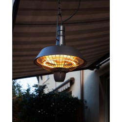 Promiennik na podczerwień wiszący AMIATA 2100 W Czarny Promiennik na podczerwień wiszący AMIATA 2100 W Czarny