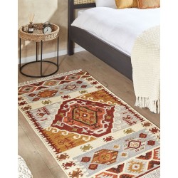 Dywan wełniany kilim 80 x 150 cm wielokolorowy PROSHYAN Dywan wełniany kilim 80 x 150 cm wielokolorowy PROSHYAN