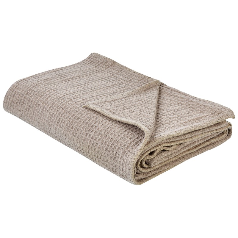 Narzuta na łóżko RAGALA Bawełna 200 x 220 cm Beżowoszary Narzuta na łóżko RAGALA Bawełna 200 x 220 cm Beżowoszary