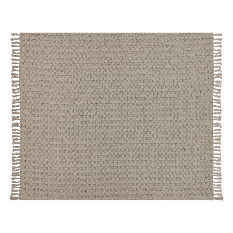 Narzuta na łóżko BERE Bawełna 200 x 220 cm Beżowoszary Narzuta na łóżko BERE Bawełna 200 x 220 cm Beżowoszary