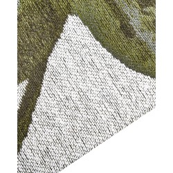 Dywan bawełniany motyw liści 140 x 200 cm zielony BARZAH Dywan bawełniany motyw liści 140 x 200 cm zielony BARZAH