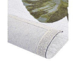 Dywan bawełniany motyw liści 140 x 200 cm zielony BARZAH Dywan bawełniany motyw liści 140 x 200 cm zielony BARZAH