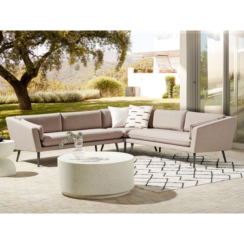 Sofa ogrodowa modułowa 5-osobowa beżowa LORETELLO Sofa ogrodowa modułowa 5-osobowa beżowa LORETELLO
