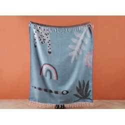 Koc LIMGHA 130 x 170 cm Niebieski Koc LIMGHA 130 x 170 cm Niebieski
