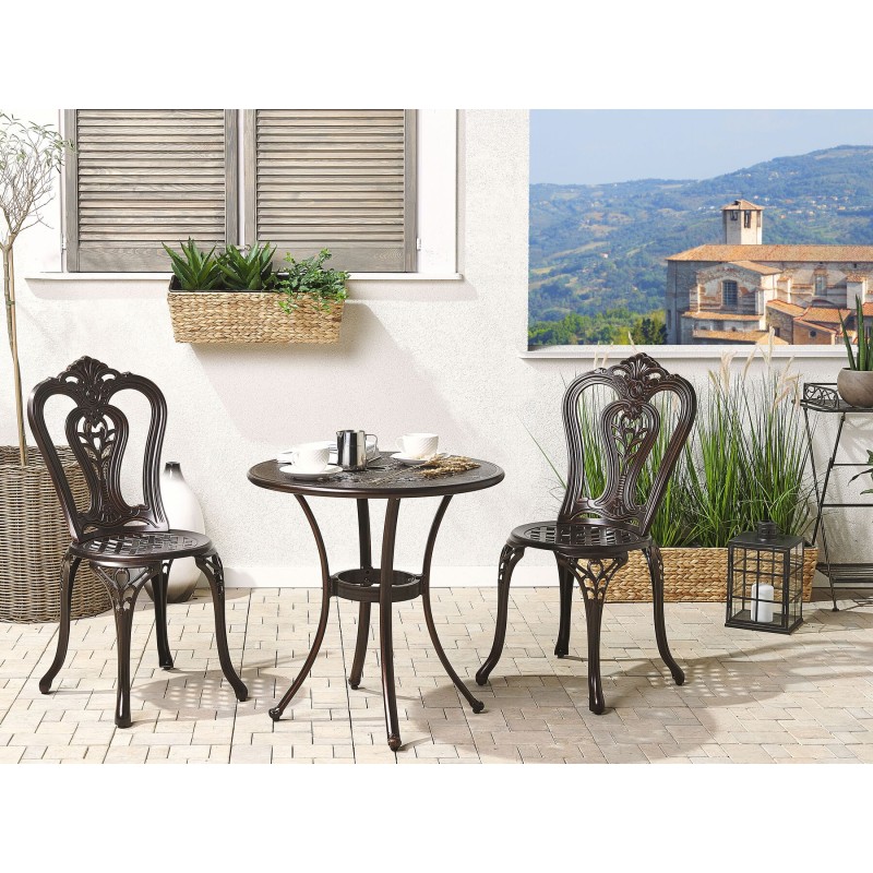 Stolik bistro BOVINO 65 cm 65 cm Metal Ciemnobrązowy Stolik bistro BOVINO 65 cm 65 cm Metal Ciemnobrązowy