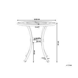 Stolik bistro BOVINO 65 cm 65 cm Metal Ciemnobrązowy Stolik bistro BOVINO 65 cm 65 cm Metal Ciemnobrązowy