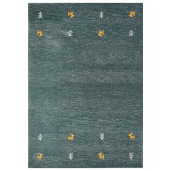 Dywan wełniany gabbeh 160 x 230 cm zielony CALTI Dywan wełniany gabbeh 160 x 230 cm zielony CALTI