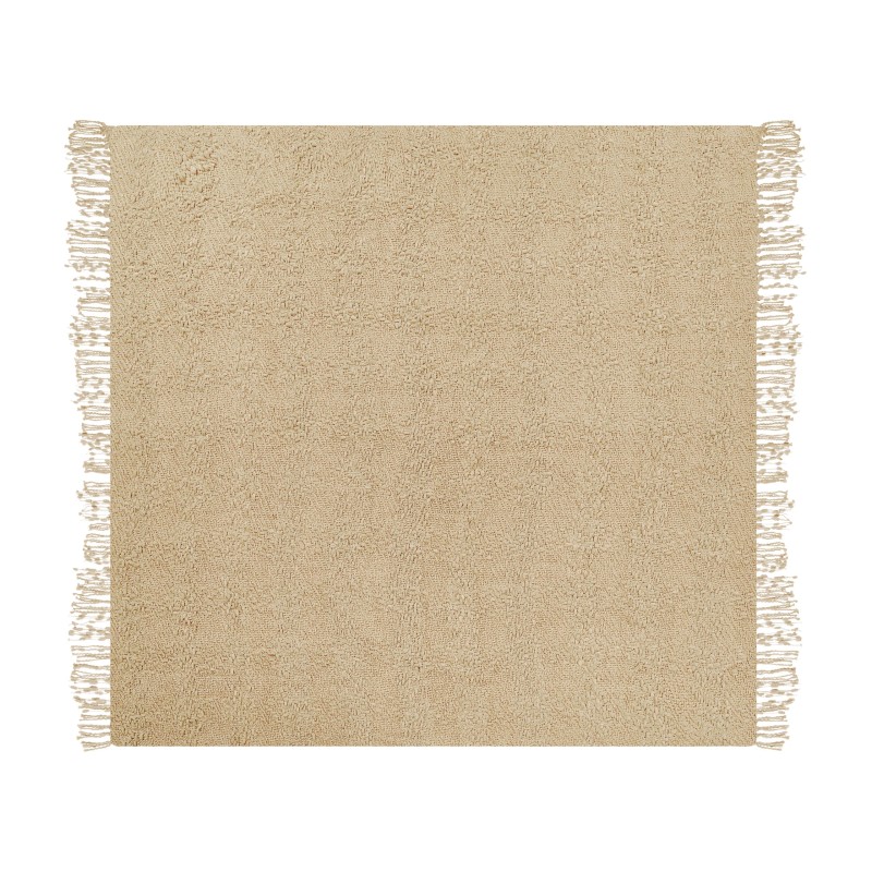 Koc VELLA Bawełna 190 x 230 cm Beżowy Koc VELLA Bawełna 190 x 230 cm Beżowy