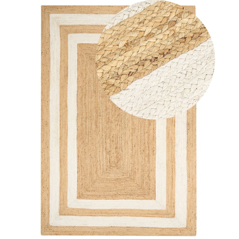 Dywan z juty 160 x 230 cm beżowy GEMEREK Dywan z juty 160 x 230 cm beżowy GEMEREK