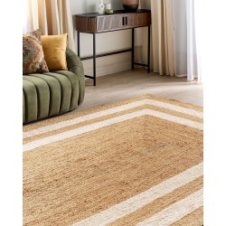 Dywan z juty 160 x 230 cm beżowy GEMEREK Dywan z juty 160 x 230 cm beżowy GEMEREK
