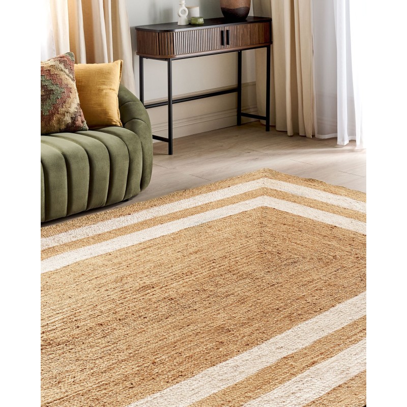 Dywan z juty 160 x 230 cm beżowy GEMEREK Dywan z juty 160 x 230 cm beżowy GEMEREK