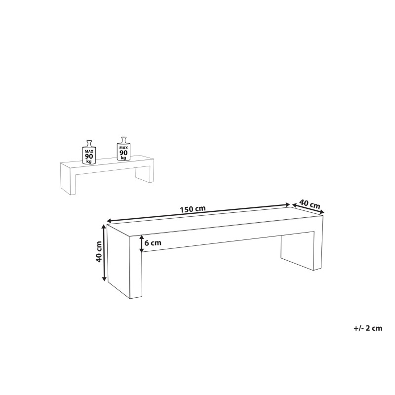 Ławka ogrodowa TARANTO 150 cm Beton Szary Ławka ogrodowa TARANTO 150 cm Beton Szary