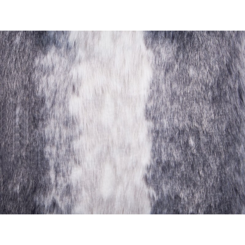 Zestaw 2 poduszek dekoracyjnych HORDEUM Sztuczne futro 45 x 45 cm Szary W paski Zestaw 2 poduszek dekoracyjnych HORDEUM Sztuczne futro 45 x 45 cm Szary W paski