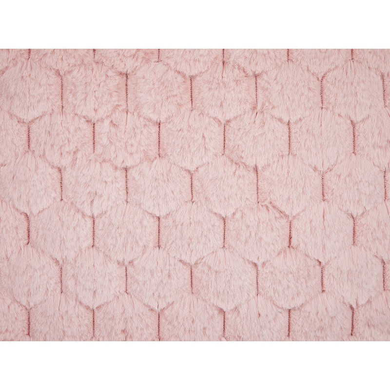 Zestaw 2 poduszek dekoracyjnych PURSLANE Sztuczne futro 43 x 43 cm Pastelowy róż Wzór geometryczny Zestaw 2 poduszek dekoracyjnych PURSLANE Sztuczne futro 43 x 43 cm Pastelowy róż Wzór geometryczny