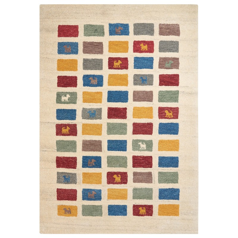 Dywan wełniany gabbeh 160 x 230 cm wielokolorowy MURATLI Dywan wełniany gabbeh 160 x 230 cm wielokolorowy MURATLI
